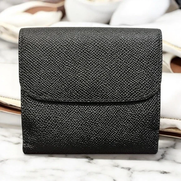Coach Black Crossgrain Leather Small Wallet EUC - Picture 3 of 7